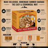 Hi Mountain Seasonings ? SPICY BEER Bratwurst Sausage Making Kit ? Includes Sausage Seasoning, Cure, Hog Casings, and Simple-to-Follow Directions ?