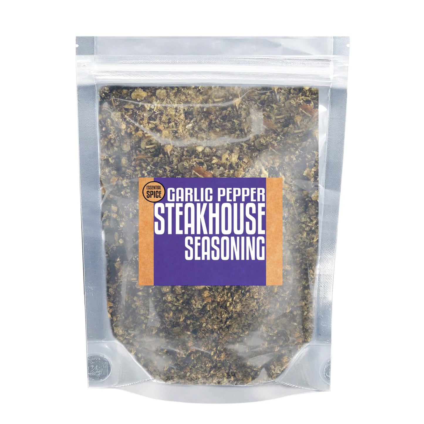 Essential Spice Garlic Pepper Steakhouse Seasoning - Bold, Savory Blend with Robust Garlic & Cracked Black Pepper - Perfect for Steaks, Burgers