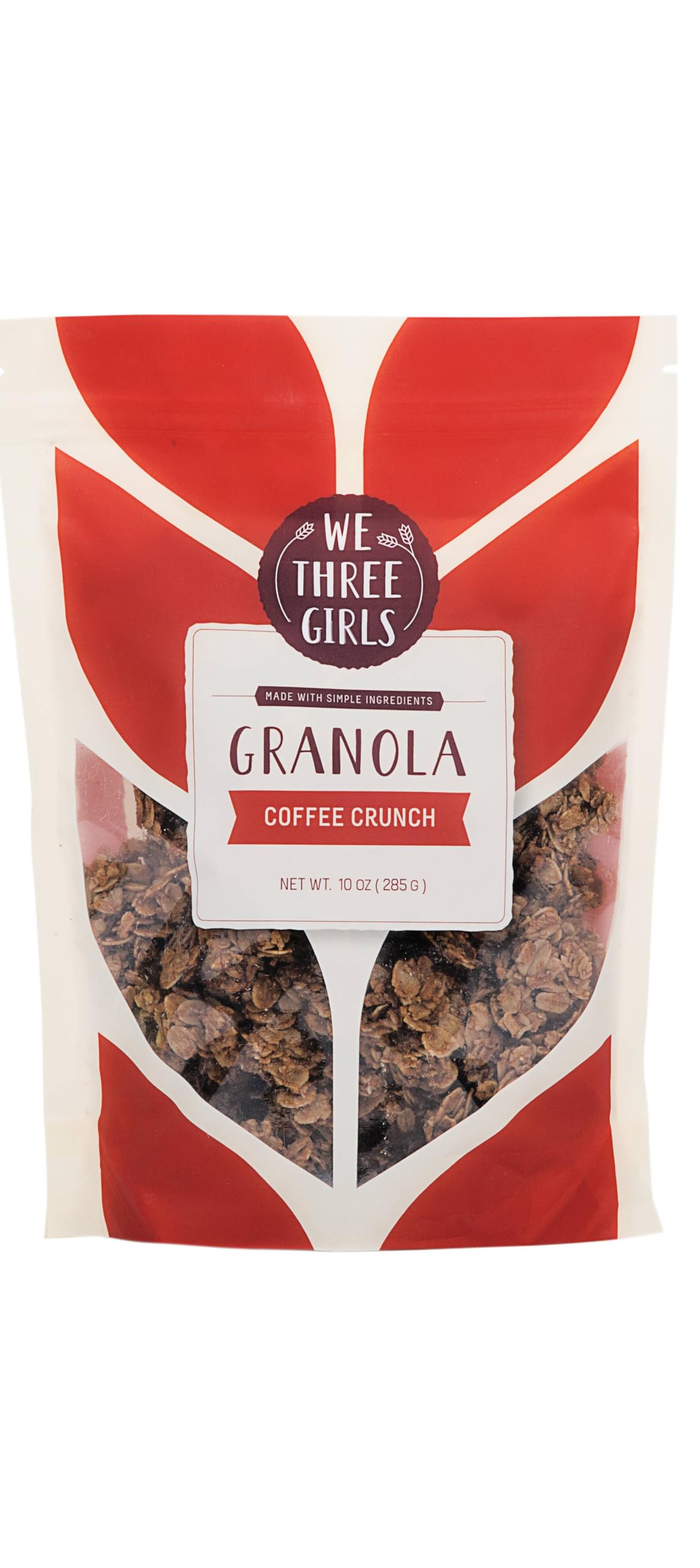 We Three Girls Granola - Coffee Crunch (10 Ounce) | Small Batch Vegan Granola | All Natural Gluten Free Snack | Made in USA |