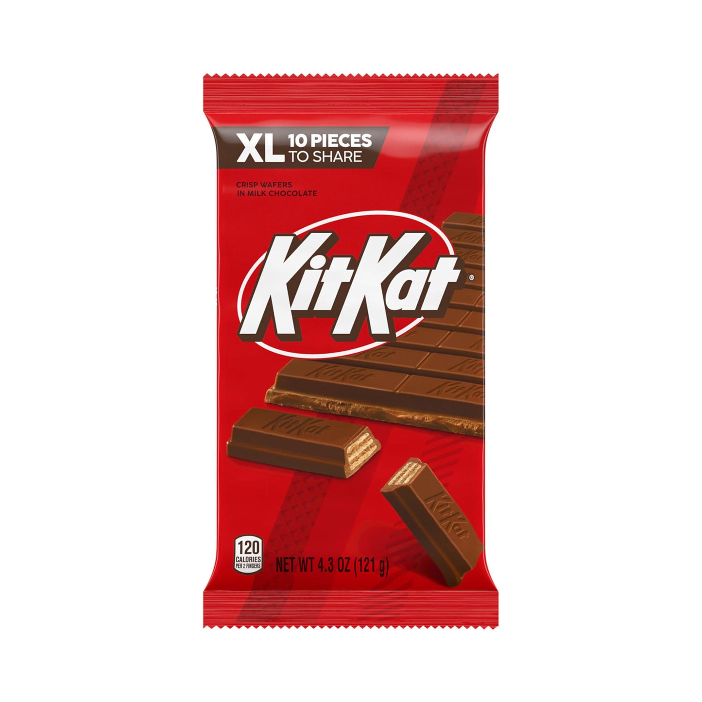 KIT KAT Milk Chocolate Wafer XL, Candy Bar, 4.3 oz (10 Pieces)