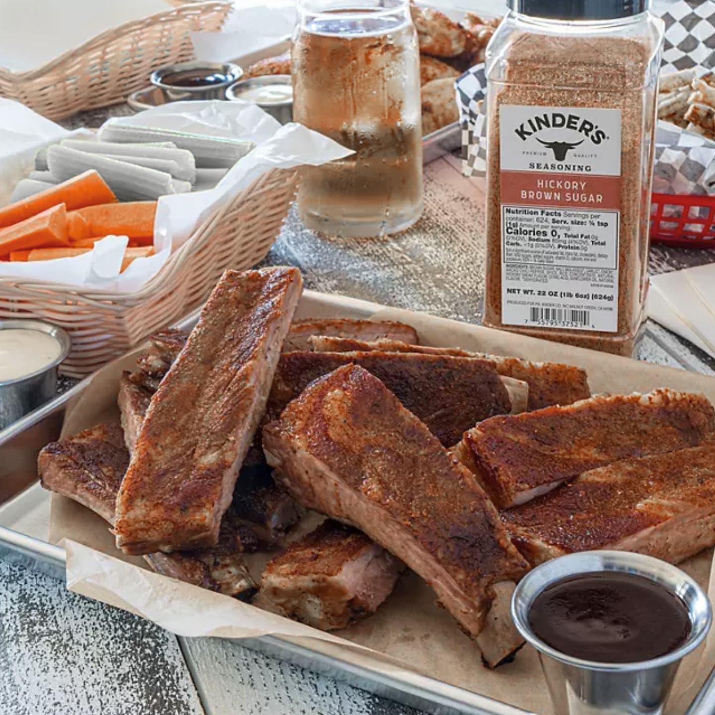 Kinder Hickory Brown Sugar Seasoning & BBQ Rub, 22 oz - Sweet & Smoky Blend with Real Molasses - Premium Spices for Pork, Chicken, Salmon, and Ribs