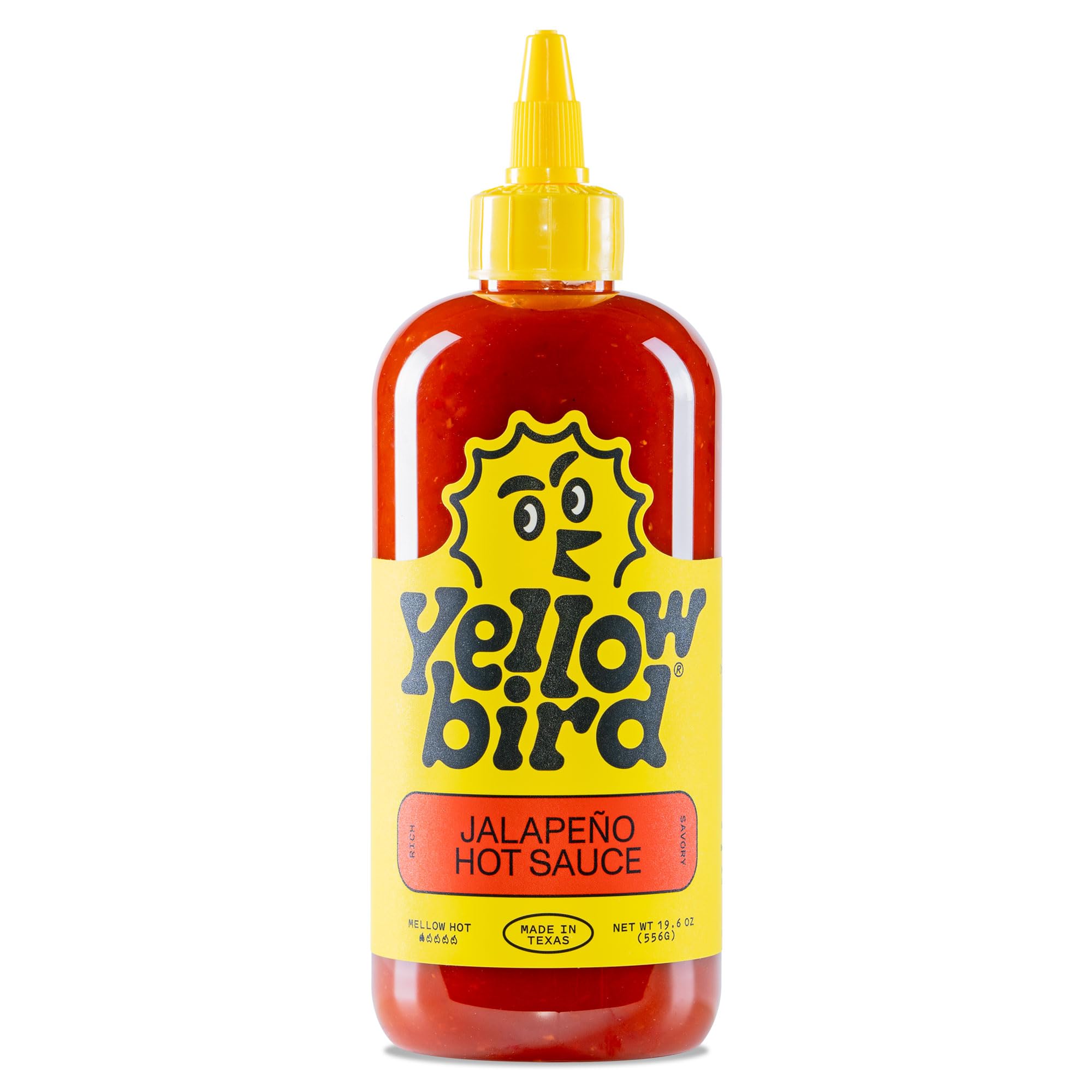 Yellowbird® Classic Jalapeño Hot Sauce 19.6 oz. Tabletop Size (Mellow Hot | 1 Bottle | Made in Texas)