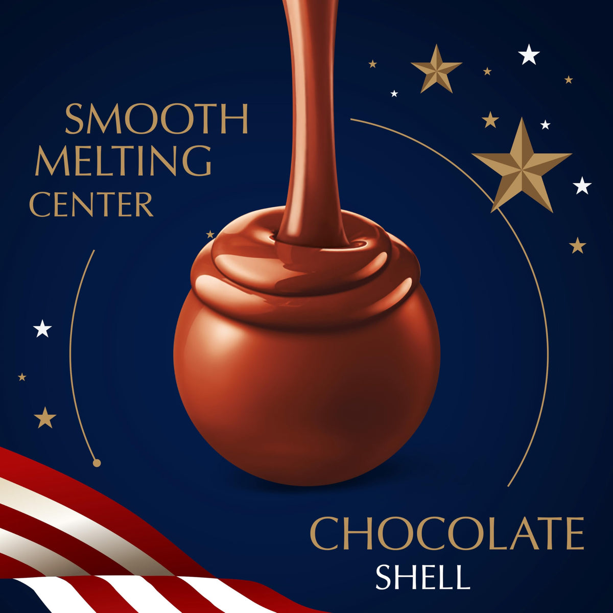 Lindt LINDOR Assorted Chocolate Candy Truffles Americana Bag, 8.5 oz.