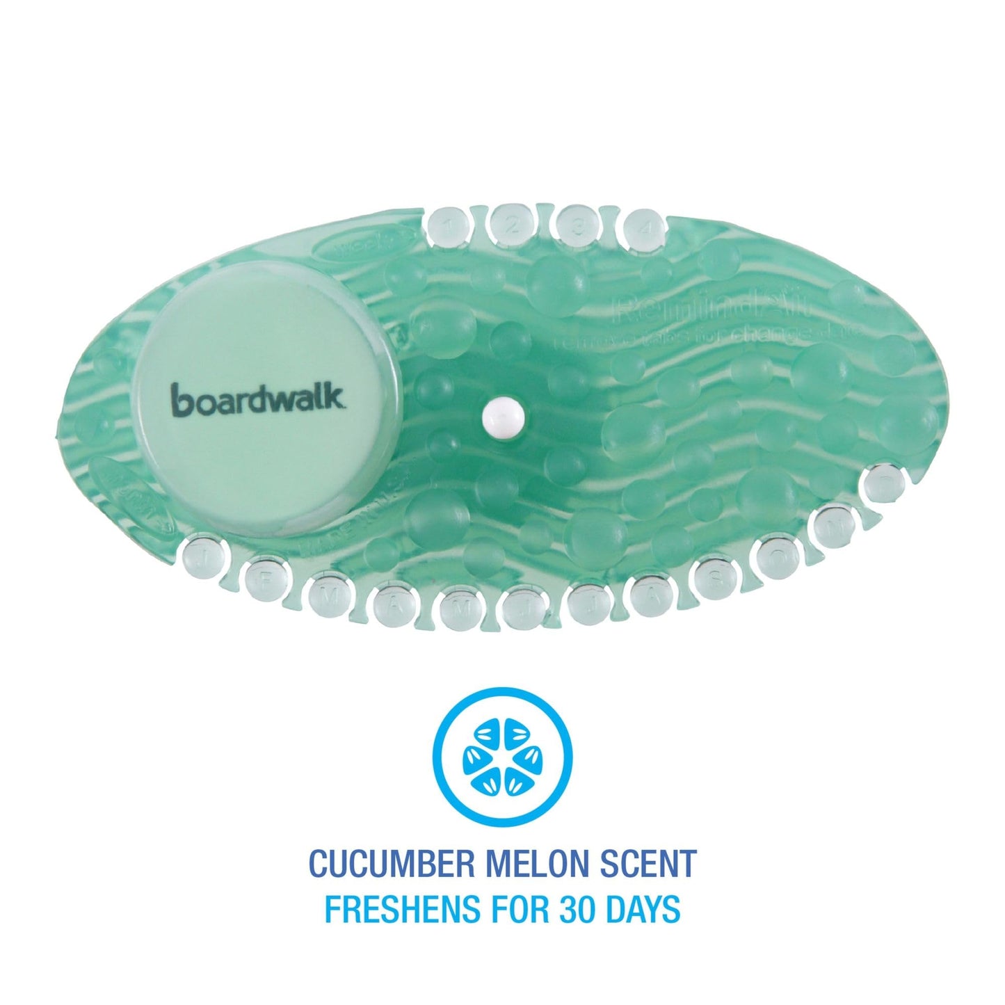 Boardwalk CURVP010I060M02AAS8100 Solid Curve Air Freshener - Cucumber Melon Fragrance, Green (10/Box)