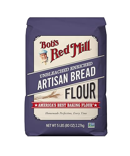 Bob's Red Mill Artisan Bread Flour, 5lb (Pack of 1) - Vegan, Kosher, Unbleached, Unbromated