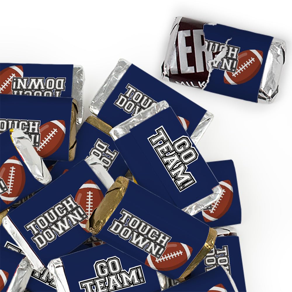 102pcs Navy Blue Touchdown Football Party Candy Favors Miniatures Chocolate