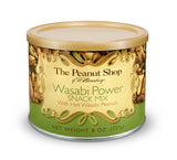 The Peanut Shop of Williamsburg Wasabi Snack Mix with Wasabi Peanuts and Nuts, Rice Crackers, Peas, Sesame Seeds, Soybeans - 8 Oz Tin