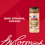 McCormick Finishing Sugar, Cinnamon Roll, Blend of Cinnamon and Warm Spices, Delicious on French Toast, Oatmeal, Muffins, & Cookies, Great Addition to Coffee and Other Warm Beverages, 3.81 oz