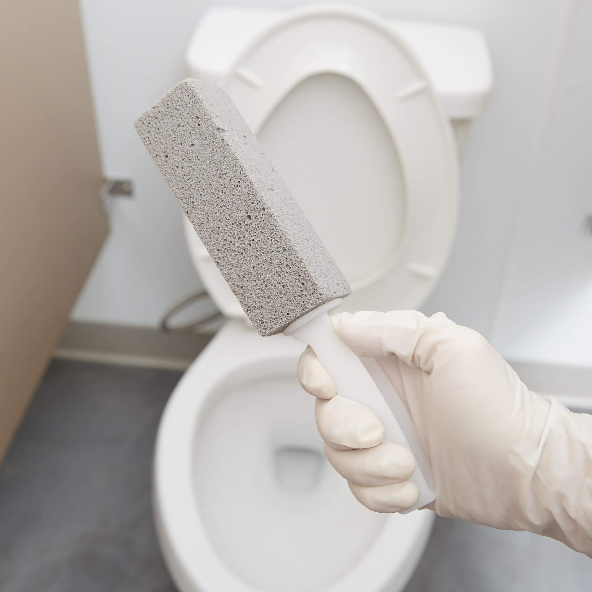 PUMIE Toilet & Tile Pumice Cleaner, Pumice Stick with Handle, Multi-Function Toilet Bowl Ring Remover By US Pumice, Bath-8, Pack of 1