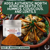 Taste of Morocco | Gourmet Seasoning | Authentic Artisanal Spice Blend | Non GMO, All Natural | Handcrated in Small Batches in USA | Ultra Premium