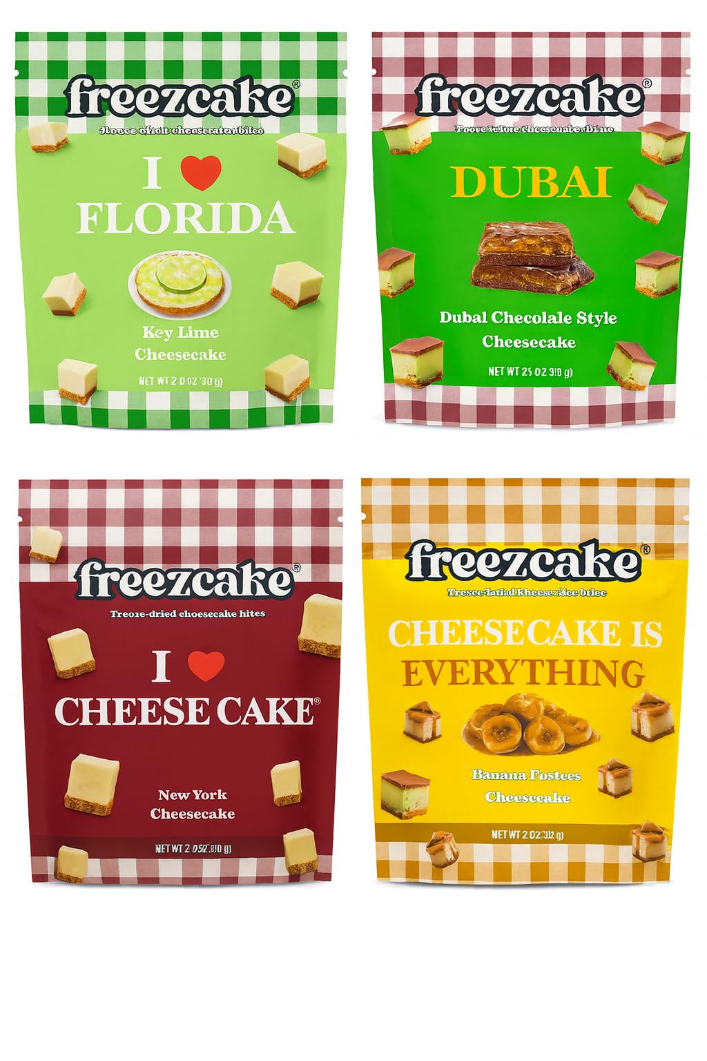 Gift Pack Samplers | Freezcake Variety Flavor Pack | Viral Freeze-Dried Snack | Shelf-Stable Cheesecake (Global)