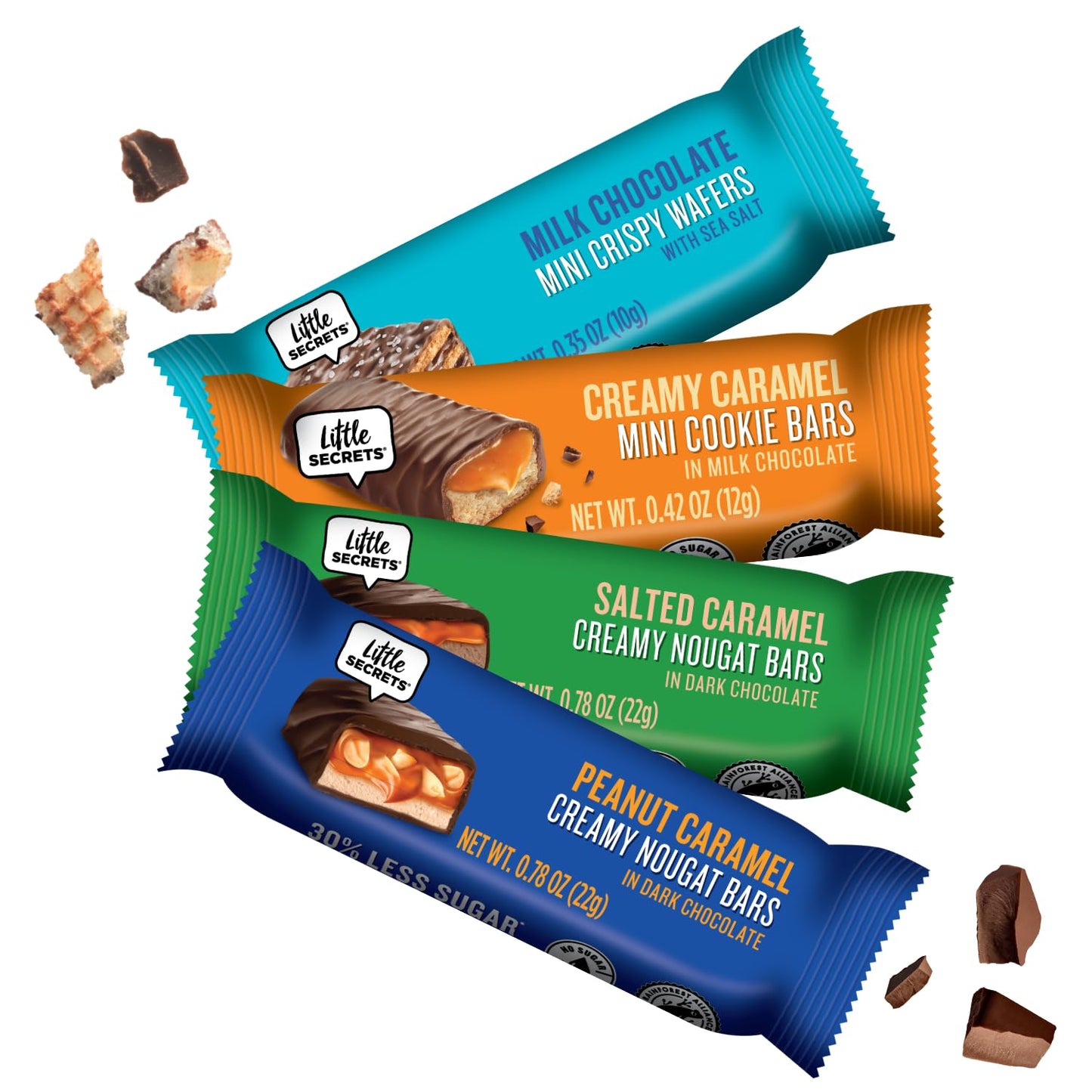 Little Secrets Milk & Dark Chocolate Variety Pack | Asssorted 14 Bars | Made in Europe | Nothing Artificial & No Sugar Alcohols | Sustainable Cocoa |