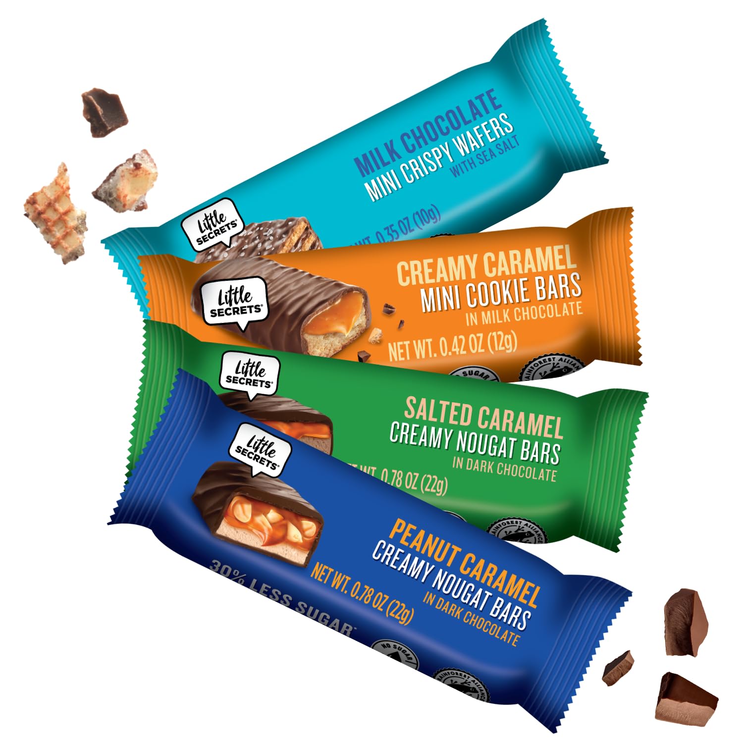 Little Secrets Milk & Dark Chocolate Variety Pack | Asssorted 14 Bars | Made in Europe | Nothing Artificial & No Sugar Alcohols | Sustainable Cocoa |