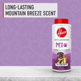 Hoover Pet Carpet and Room Refresher, 32 oz, Carpet Powder, Pet Odor Remover, Mountain Breeze Scent, Vacuum Cleaner Safe, For Use on Carpets, Rugs
