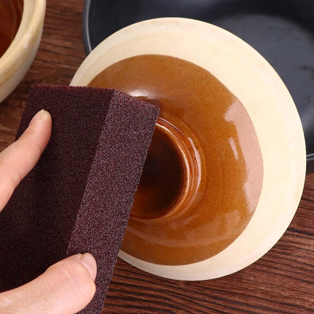 5 Pcs Cleaning Sponge Brush, Durable Thick Carborundum Washing Sponge Brush Household Cleaning Tools Kitchen Bathroom Supplies