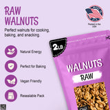 Oh! Nuts Organic Raw Walnuts 2lb Bulk Bag - Unshelled Healthy Mix of Chandler Halves & Pieces - Fresh & Healthy Keto Snacks - Chopped Nuts for Vegan