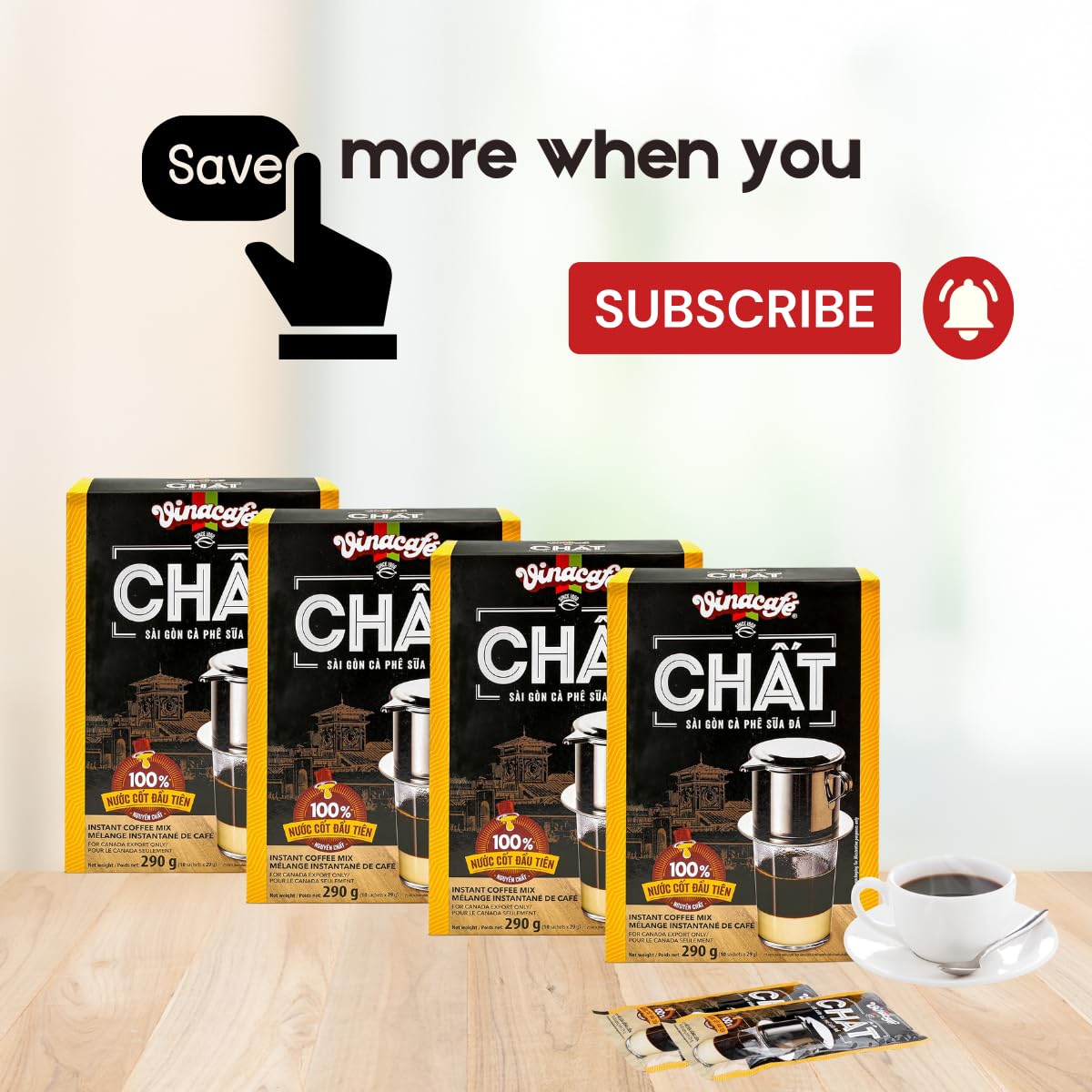 Vinacafe Chat 3 in 1 Instant Coffee 29gr x 50 sachets - made from Vietnam