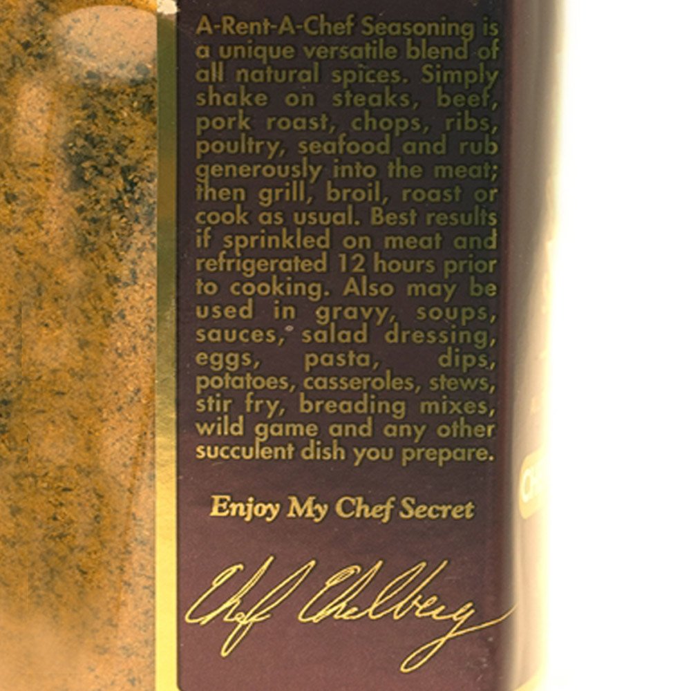 A-Rent-A-Chef All Natural, All Purpose, "Chef's Secret" Seasoning - Gluten Free - MSG Free - 32 oz. - 3 Pack - Made in the USA - Proudly Made in