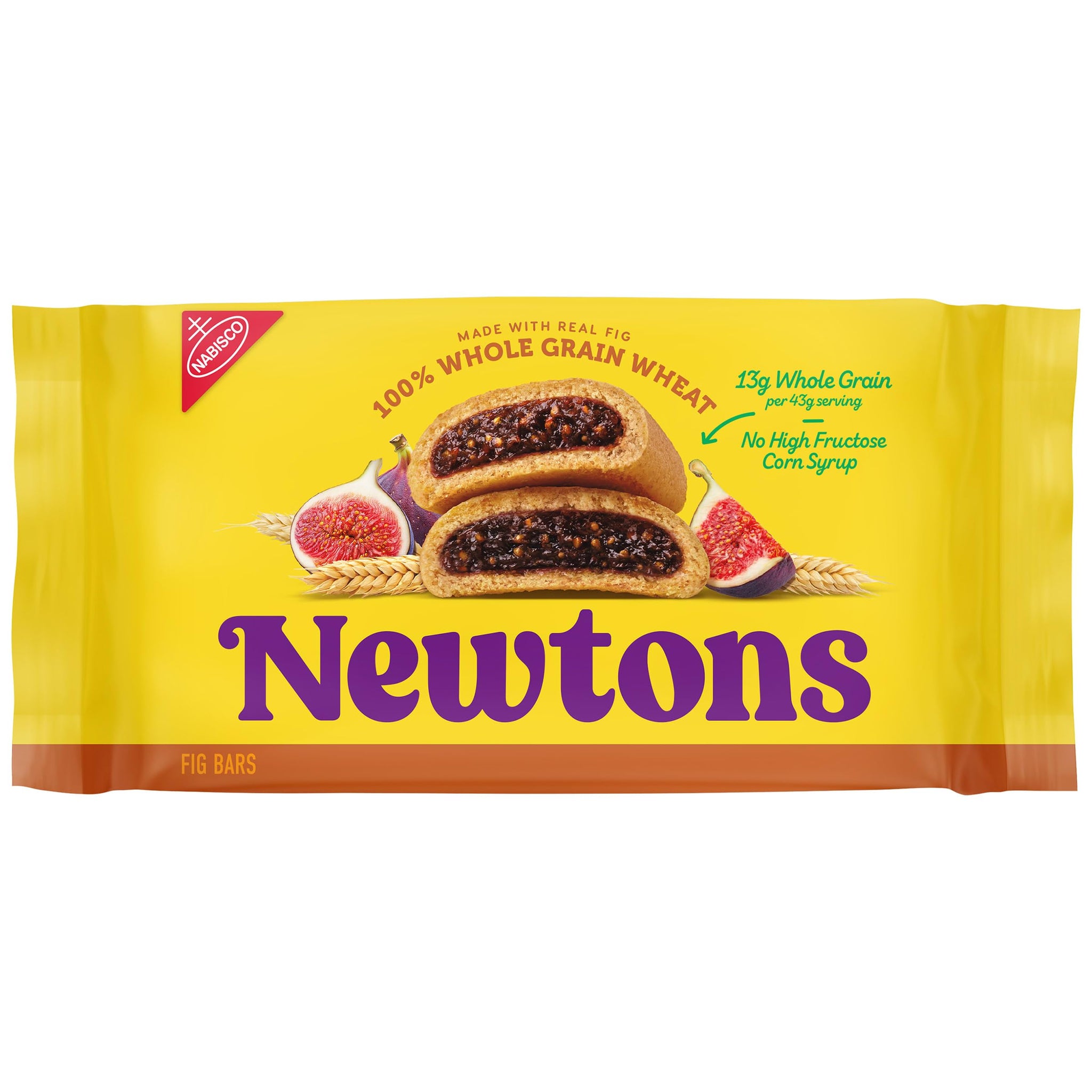 NEWTONS 100% Whole Grain Wheat Soft Baked Real Fruit Fig Bars, Fig Cookies, 10 oz