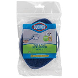Clorox Extendable Tub & Tile Scrubber Refill, Diamond-Shaped Head Replacement Scrubber Pad, Blue