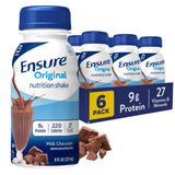 Ensure Original Milk Chocolate Nutrition Shake | Small Meal Replacement Shake | Ready To Drink | 9g Protein, 27 Vitamins and Minerals | 8 fl oz - 6