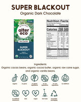Alter Eco | Chocolate Bars | Pure Dark Cocoa, Fair Trade, Organic, Non-GMO, Gluten Free (12-Pack Super Blackout)
