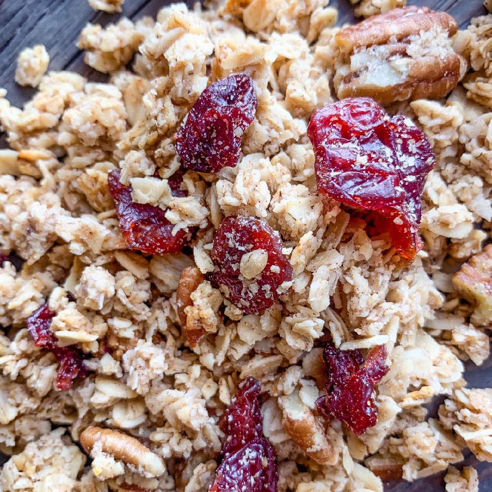 Mrs. Barr’s Natural Foods Granola | Cherry & Pecan | Certified Organic Gluten Free Oats | Soft Texture | Small Batch | Gourmet Quality | Real