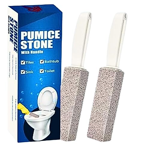 2 Pack Ring King Pumice Stone Toilet Bowl Cleaner with Handle, Hard Water Build up Remover, Removes Stubborn Limescale from Tile, Shower Door