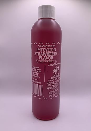 Superior Flavors STRAWBERRY | Cooking and Baking Flavoring | Delicious Substitute for Vanilla Extract | Water Based, and Alcohol Free | 8oz Bottle…