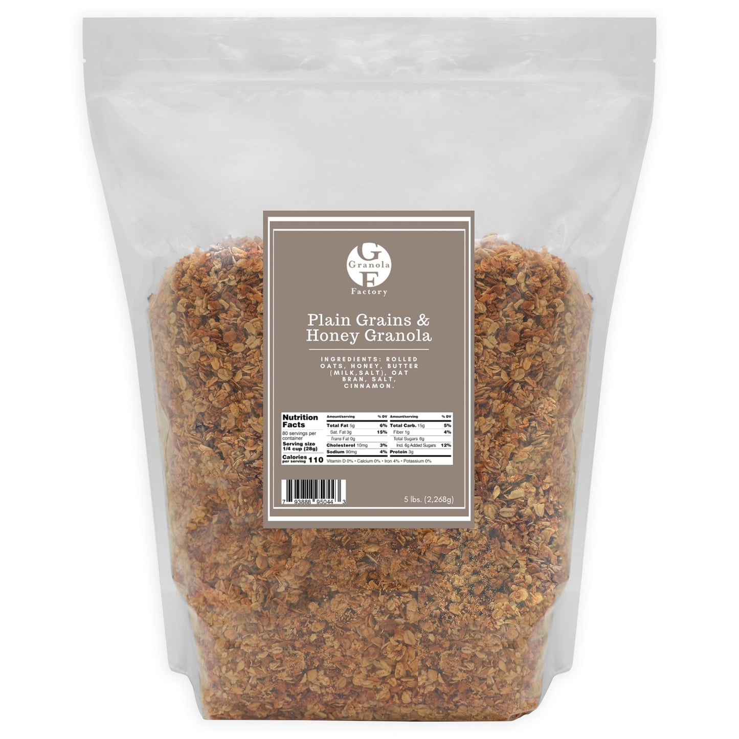 Plain Grains and Honey Granola 5 lb. Value Pack| Nutritious & Delicious Breakfast Cereal | Perfect for Healthy Snacking