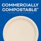 DART SOLO ProPlanet Compostable Fiber Plates, 9 in Round PFAS-Free Fiber Plates, 9FBRP1 (Case of 500 Plates)