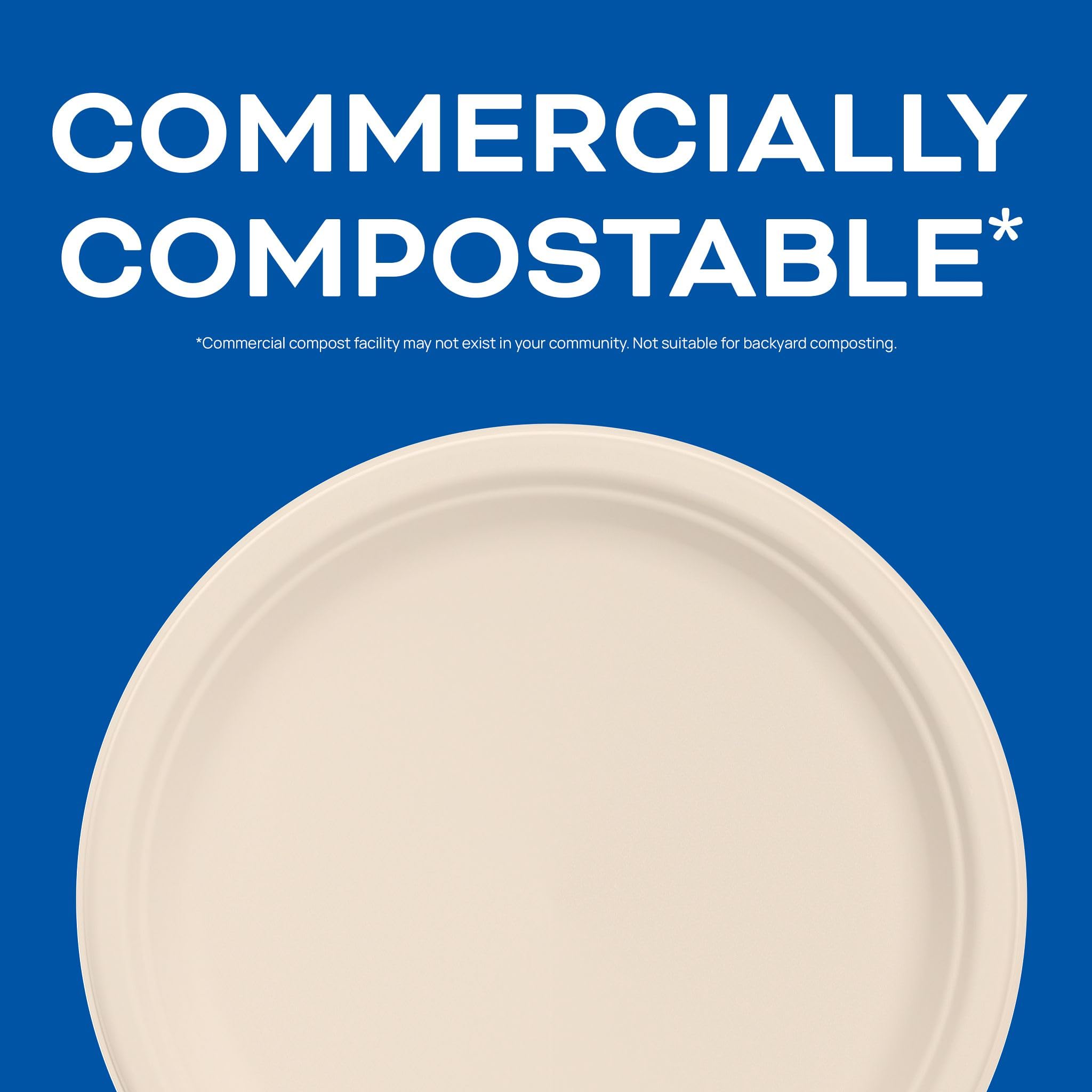 DART SOLO ProPlanet Compostable Fiber Plates, 9 in Round PFAS-Free Fiber Plates, 9FBRP1 (Case of 500 Plates)