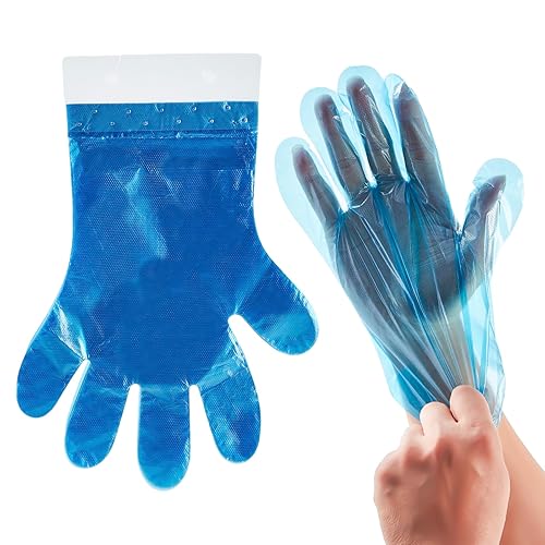 DealbyBox 1000pack Blue Disposable Poly Gloves for Restaurants, Pastry Shops,Deli Shops and Grocery Strores