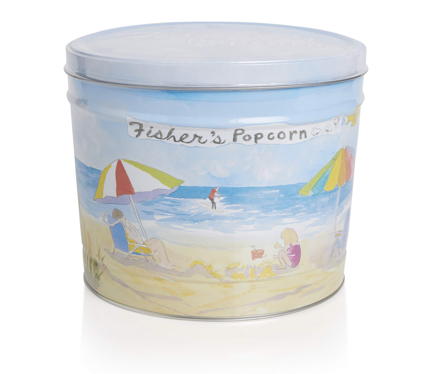 Fisher's Popcorn | Caramel Flavor | 2 Gallon Decorative Metal Tin