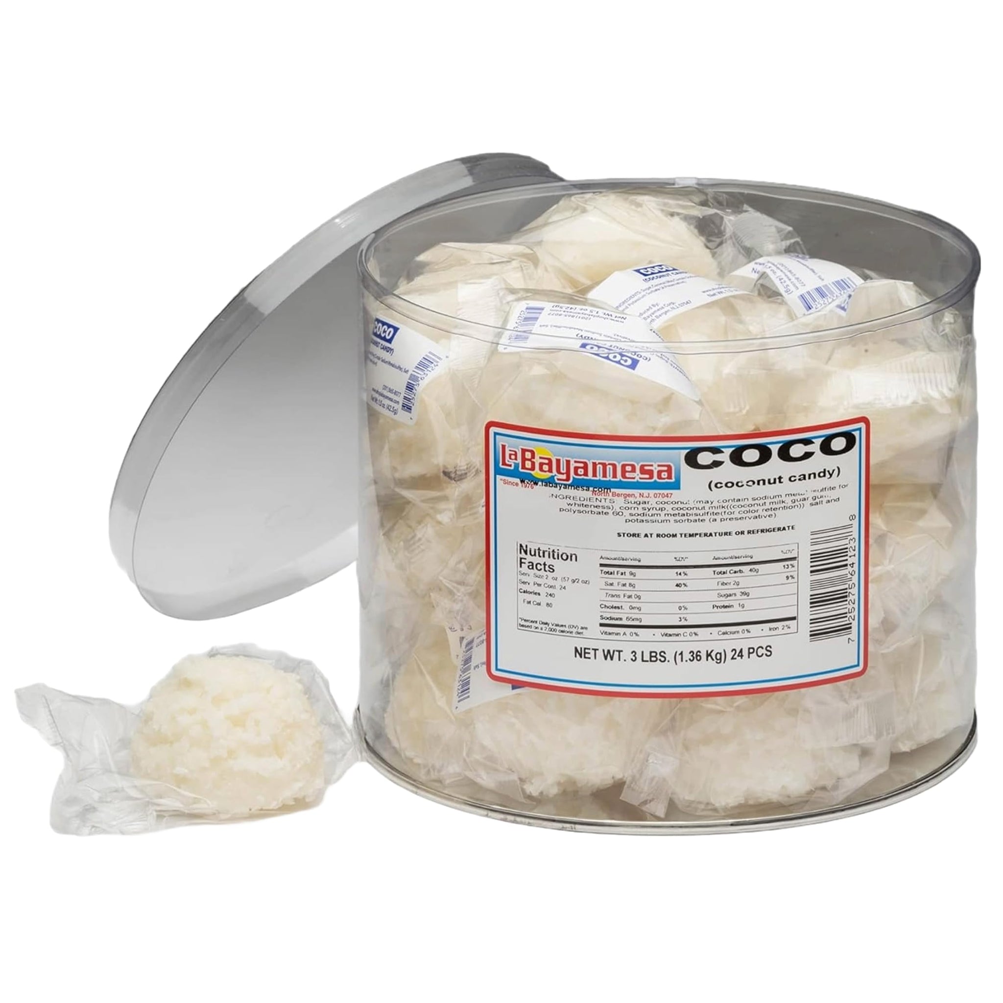 La Bayamesa || Coco Blanco || 3lb || (Coconut & Milk Candy Snack) coconut yogurt || coconut cookies || (pack 24)