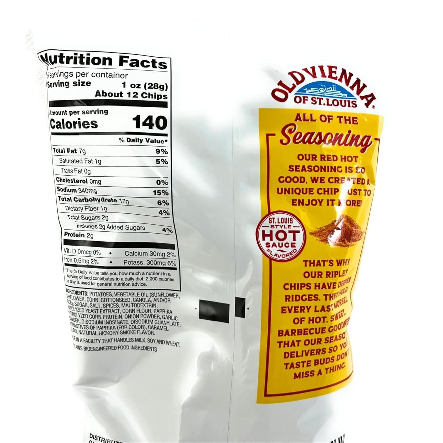 Old Vienna of St. Louis Red Hot Riplets Hot BBQ Chips 1oz Bags (Case of 12) by TranadaCo