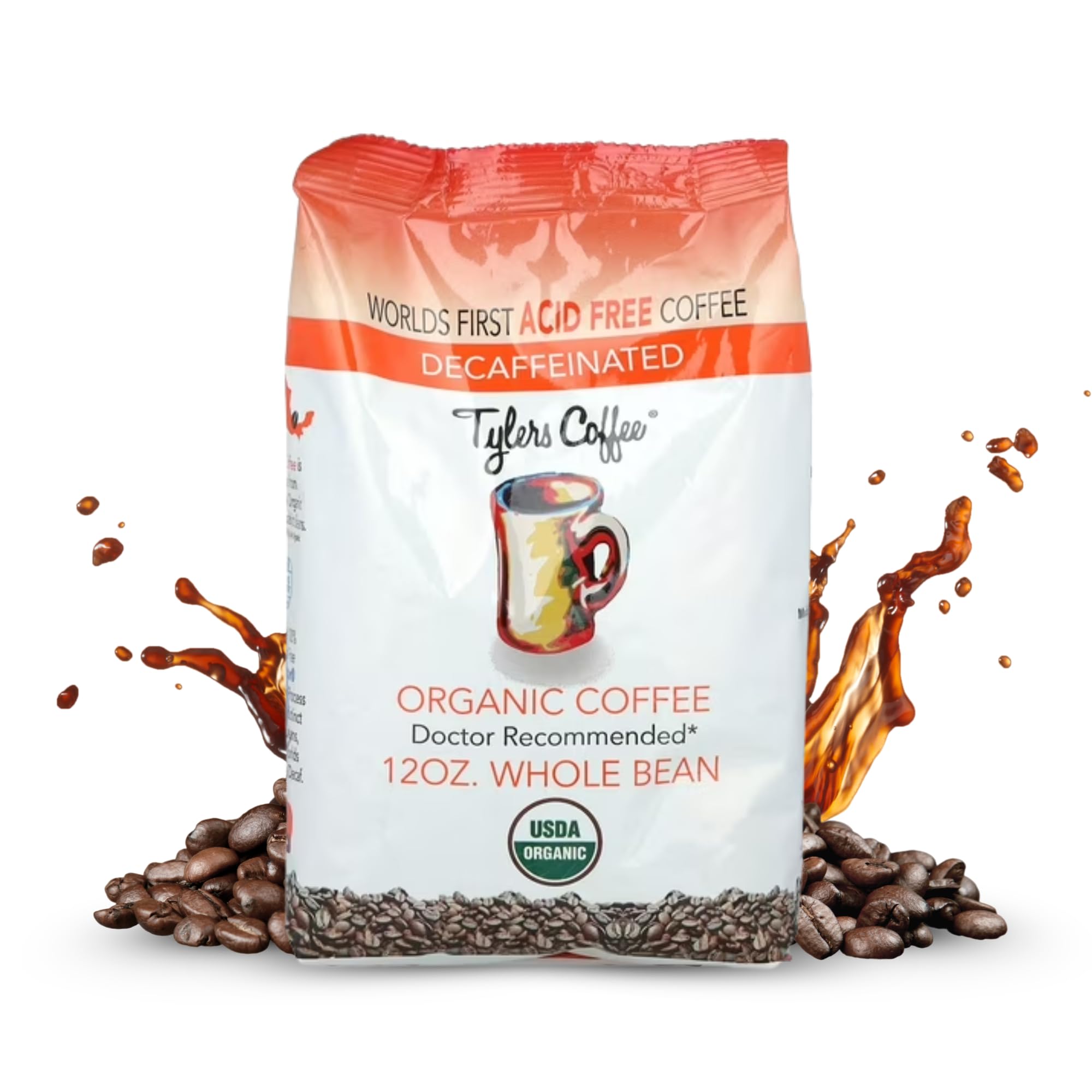 Tylers Coffee - 100% Arabica Whole Beans Full Flavor Decaf 12 oz