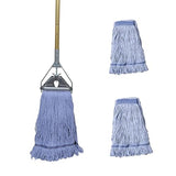 Midoneat Heavy Duty Commercial Industrial Mop ,58" Looped-End String Wet Cotton Mops for Floor Cleaning, Including Three mop Head Replacement