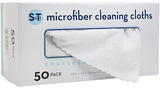 S&T INC. 50 Pack Microfiber Cleaning Cloth with Box, Bulk Towels for Home, Reusable Microfiber Towels for Cars, Cleaning Rags, White, 190gsm, 11.8