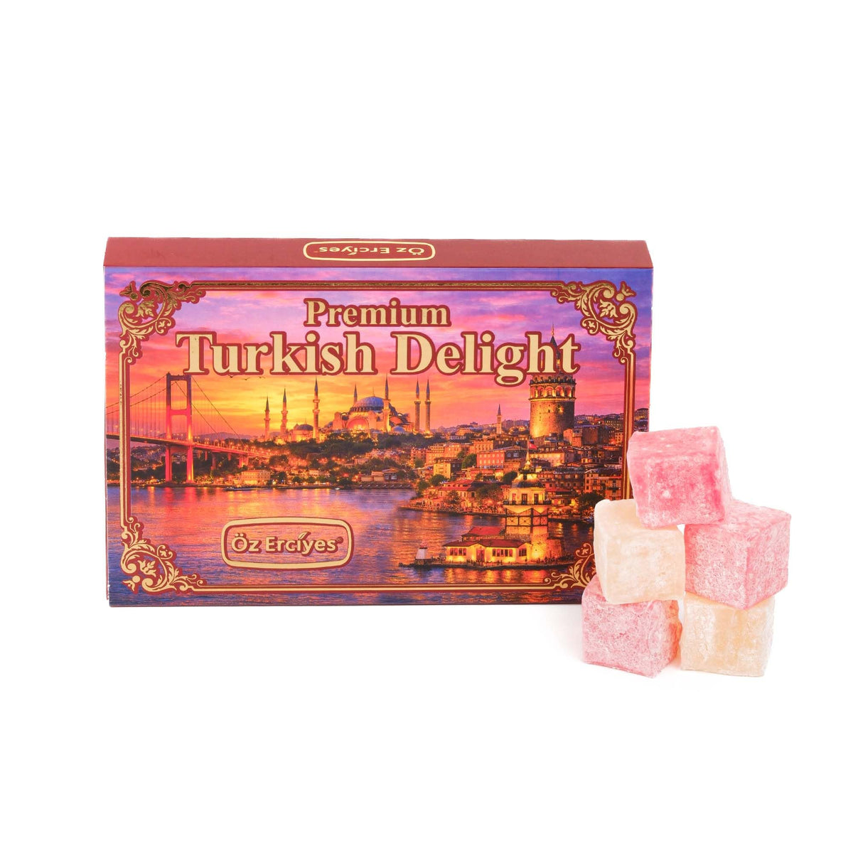 Turkish Delights Candy Gift Box - Rose and Plain Turkish Delight, Original Lokum Candy, Traditional Turkish Food Sweet, 7.05 oz (200g)