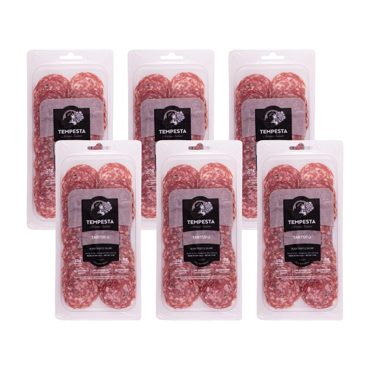 Tempesta TARTUFO Black Truffle Salami, 3 OZ (Pack of 6)