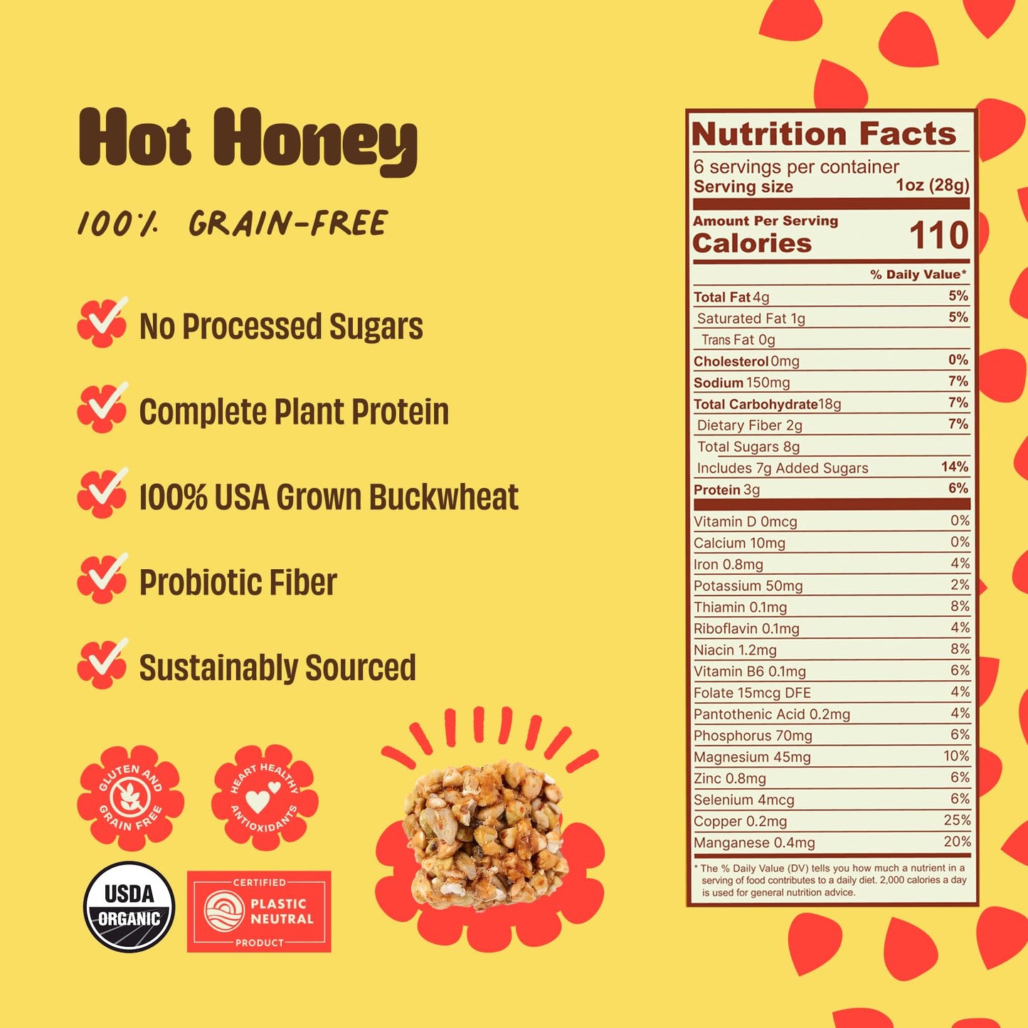 Clusterbucks Superfood Clusters - Grain-Free, Keto-Friendly Snack Bites with Regeneratively Grown Sprouted Buckwheat- Gluten-Free, Low-Carb, Organic