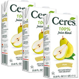 Ceres Pear Juice Blend, 3-Pack - - 100% Natural, Rich in Vitamin C, No Added Sugar, Artificial Colors, or Flavors, Kosher Certified, 33.8 Oz Ea (1