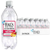 Hal's New York Seltzer Water, Fruit Punch Sparkling Water, 20 Fl Oz Bottle (Pack of 24)