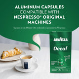 Lavazza Espresso Maestro Decaf (DEK) Aluminum Capsules Compatible with Nespresso* Original Machines, Medium Espresso Roast, Arabica and Robusta Blend