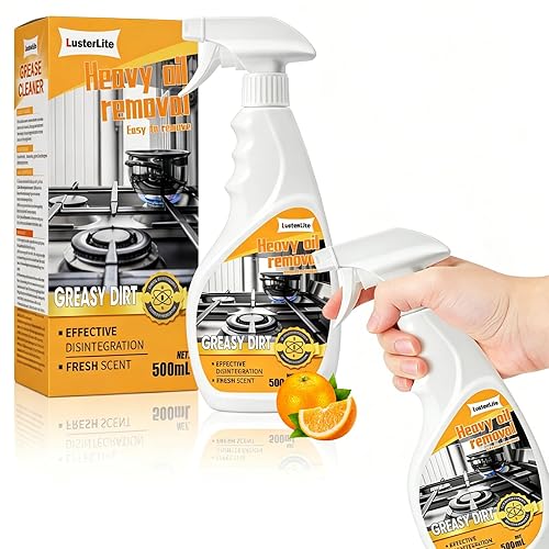 Powerful Grease-Removing Spray - 500 Ml Foam Cleaner, Suitable for Range Hoods Glass Cooktops and Oven Racks | Suitable for Stainless Steel Granite