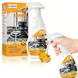 Powerful Grease-Removing Spray - 500 Ml Foam Cleaner, Suitable for Range Hoods Glass Cooktops and Oven Racks | Suitable for Stainless Steel Granite