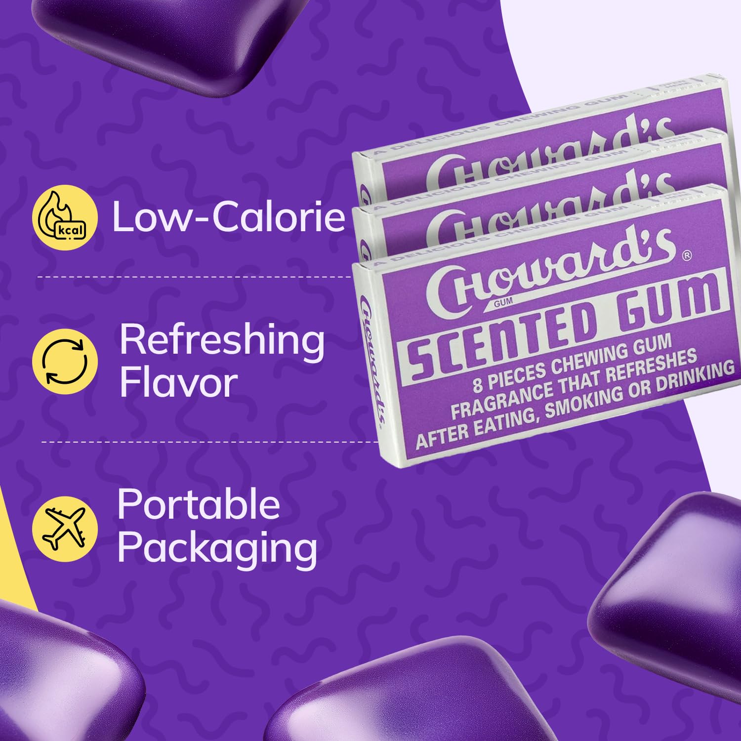 Choward's Scented Gum | Bold Aromatic Refreshing Flavor | Perfect for Fresh Breath, Travel, Sharing, and Gifting | Nostalgic Chewing Gum | Pack of 24