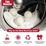 100% New Zealand Wool Dryer Balls XL Size - 6 Pack, Organic & Chemical-Free Fabric Softener, Baby Safe & Hypoallergenic, Reduces Static, Wrinkles
