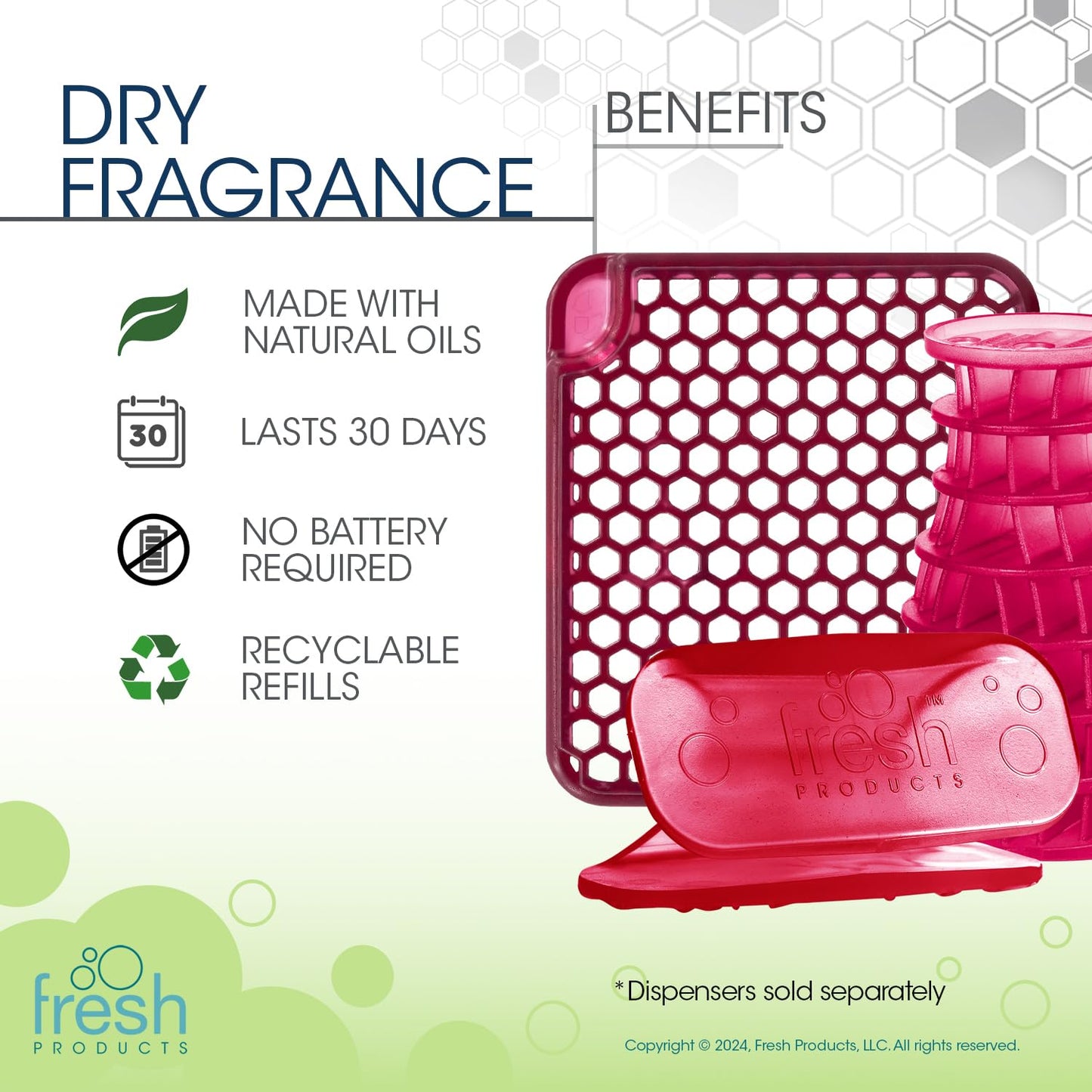 Fresh Products Fall Fragrance variety pack air freshener refill includes 1 ourfreshe and 1 eco-air and 1 eco-air clip in Spiced Apple 3 pack